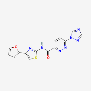 N-(4-(furan-2-yl)thiazol-2-yl)-6-(1H-1,2,4-triazol-1-yl)pyridazine-3-carboxamide