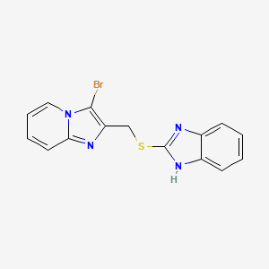 molecular formula C15H11BrN4S B2860563 2-([(3-Bromoimidazo[1,2-a]pyridin-2-yl)methyl]thio)-1H-benzimidazole CAS No. 306280-26-2