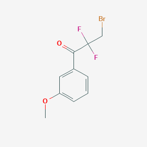 molecular formula C10H9BrF2O2 B2860569 3-溴-2,2-二氟-1-(3-甲氧苯基)丙انون CAS No. 2225136-20-7