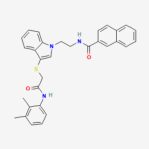 molecular formula C31H29N3O2S B2860574 N-[2-[3-[2-(2,3-dimethylanilino)-2-oxoethyl]sulfanylindol-1-yl]ethyl]naphthalene-2-carboxamide CAS No. 533865-55-3