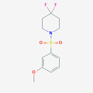 molecular formula C12H15F2NO3S B2860576 4,4-Difluoro-1-(3-methoxyphenyl)sulfonylpiperidine CAS No. 2327351-96-0