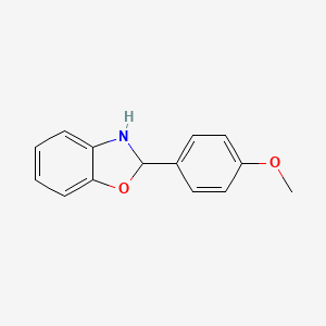 molecular formula C14H13NO2 B2860577 2-(4-Methoxyphenyl)-2,3-dihydro-1,3-benzoxazole CAS No. 673435-36-4
