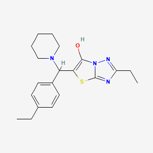 molecular formula C20H26N4OS B2860578 2-乙基-5-((4-乙基苯基)(哌啶-1-基)甲基)噻唑并[3,2-b][1,2,4]三唑-6-醇 CAS No. 898361-52-9