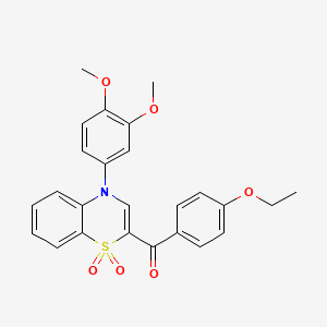 molecular formula C25H23NO6S B2860581 [4-(3,4-dimethoxyphenyl)-1,1-dioxido-4H-1,4-benzothiazin-2-yl](4-ethoxyphenyl)methanone CAS No. 1114649-83-0