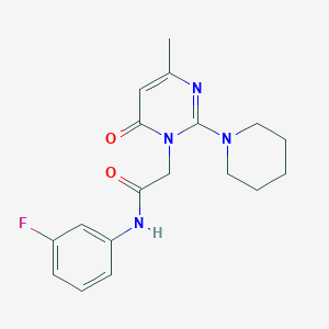 molecular formula C18H21FN4O2 B2860583 N-(3-氟苯基)-2-(4-甲基-6-氧代-2-哌啶-1-基嘧啶-1(6H)-基)乙酰胺 CAS No. 1251559-57-5