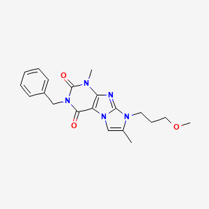 molecular formula C20H23N5O3 B2860589 3-benzyl-8-(3-methoxypropyl)-1,7-dimethyl-1H-imidazo[2,1-f]purine-2,4(3H,8H)-dione CAS No. 887465-90-9
