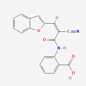 molecular formula C19H12N2O4 B2860595 2-[[(Z)-3-(1-Benzofuran-2-yl)-2-cyanoprop-2-enoyl]amino]benzoic acid CAS No. 1010634-53-3