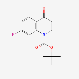 molecular formula C14H16FNO3 B2860598 N-Boc-7-fluoro-3,4-dihydroquinoline-4(2H)-one CAS No. 1211594-21-6; 886366-81-0