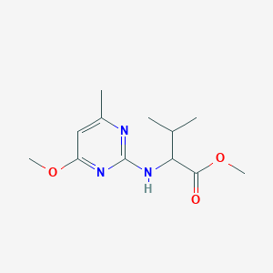 molecular formula C12H19N3O3 B286060 Methyl 2-[(4-methoxy-6-methyl-2-pyrimidinyl)amino]-3-methylbutanoate 