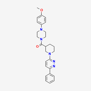 molecular formula C27H31N5O2 B2860601 (4-(4-甲氧基苯基)哌嗪-1-基)(1-(6-苯基吡哒嗪-3-基)哌啶-3-基)甲苯酮 CAS No. 1203126-38-8