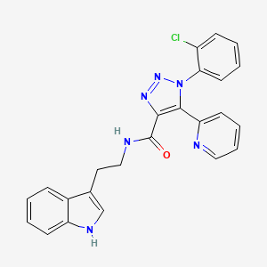 molecular formula C24H19ClN6O B2860604 1-(2-chlorophenyl)-N-[2-(1H-indol-3-yl)ethyl]-5-pyridin-2-yl-1H-1,2,3-triazole-4-carboxamide CAS No. 1396856-73-7