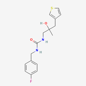 molecular formula C16H19FN2O2S B2860606 1-(4-Fluorobenzyl)-3-(2-hydroxy-2-methyl-3-(thiophen-3-yl)propyl)urea CAS No. 2097935-08-3