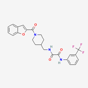 molecular formula C24H22F3N3O4 B2860607 N1-((1-(benzofuran-2-carbonyl)piperidin-4-yl)methyl)-N2-(3-(trifluoromethyl)phenyl)oxalamide CAS No. 1235102-14-3