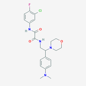 molecular formula C22H26ClFN4O3 B2860611 N1-(3-chloro-4-fluorophenyl)-N2-(2-(4-(dimethylamino)phenyl)-2-morpholinoethyl)oxalamide CAS No. 900006-16-8