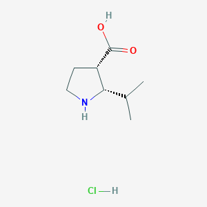 (2S,3S)-2-Propan-2-ylpyrrolidine-3-carboxylic acid;hydrochloride