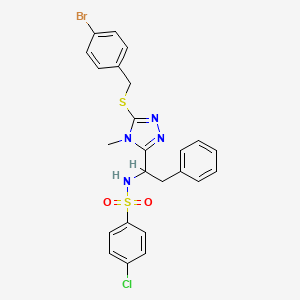 N-(1-{5-[(4-bromobenzyl)sulfanyl]-4-methyl-4H-1,2,4-triazol-3-yl}-2-phenylethyl)-4-chlorobenzenesulfonamide