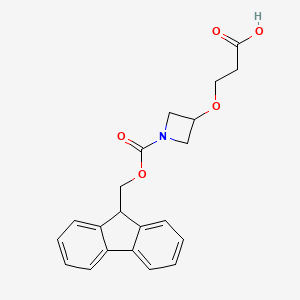 molecular formula C21H21NO5 B2860622 3-[(1-{[(9H-fluoren-9-yl)methoxy]carbonyl}azetidin-3-yl)oxy]propanoic acid CAS No. 2137788-10-2