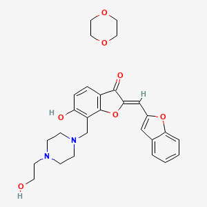 (2Z)-2-[(1-benzofuran-2-yl)methylidene]-6-hydroxy-7-{[4-(2-hydroxyethyl)piperazin-1-yl]methyl}-2,3-dihydro-1-benzofuran-3-one; 1,4-dioxane