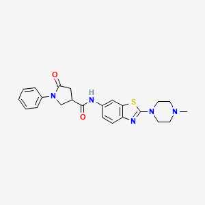 N-(2-(4-methylpiperazin-1-yl)benzo[d]thiazol-6-yl)-5-oxo-1-phenylpyrrolidine-3-carboxamide
