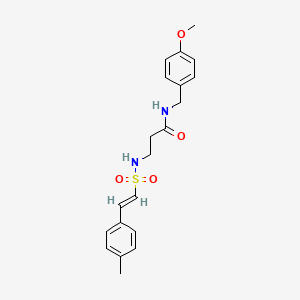N-[(4-methoxyphenyl)methyl]-3-[[(E)-2-(4-methylphenyl)ethenyl]sulfonylamino]propanamide