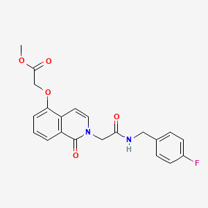 molecular formula C21H19FN2O5 B2860639 Methyl 2-[2-[2-[(4-fluorophenyl)methylamino]-2-oxoethyl]-1-oxoisoquinolin-5-yl]oxyacetate CAS No. 868225-26-7