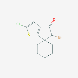 molecular formula C12H12BrClOS B286064 5-bromo-2-chloro-5,6-dihydrospiro(4H-cyclopenta[b]thiophene-6,1'-cyclohexane)-4-one 