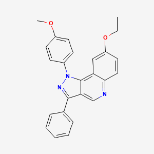 molecular formula C25H21N3O2 B2860644 8-ethoxy-1-(4-methoxyphenyl)-3-phenyl-1H-pyrazolo[4,3-c]quinoline CAS No. 901021-99-6