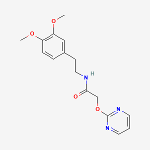 molecular formula C16H19N3O4 B2860645 N-(3,4-二甲氧基苯乙基)-2-(嘧啶-2-氧基)乙酰胺 CAS No. 1251564-14-3