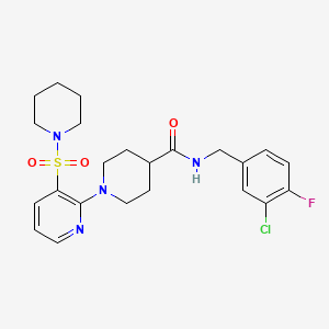 N-(4-chloro-2-methylphenyl)-4-[5-(piperidin-1-ylcarbonyl)-1,3,4-oxadiazol-2-yl]thiophene-2-sulfonamide