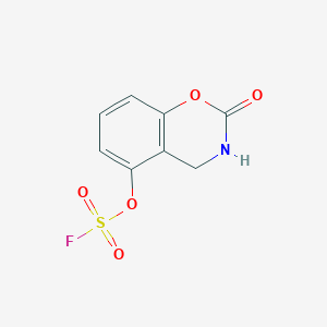 molecular formula C8H6FNO5S B2860652 5-氟磺酰氧基-2-氧代-3,4-二氢-1,3-苯并恶嗪 CAS No. 2411260-64-3