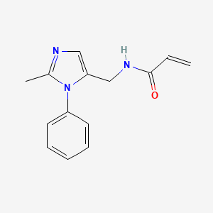 molecular formula C14H15N3O B2860654 N-[(2-Methyl-3-phenylimidazol-4-yl)methyl]prop-2-enamide CAS No. 2411253-70-6