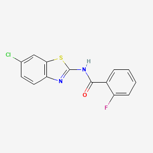 molecular formula C14H8ClFN2OS B2860655 N-(6-氯苯并[d]噻唑-2-基)-2-氟苯甲酰胺 CAS No. 79091-18-2