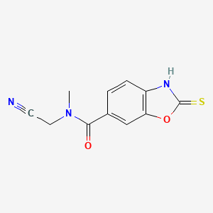 molecular formula C11H9N3O2S B2860659 N-(cyanomethyl)-N-methyl-2-sulfanyl-1,3-benzoxazole-6-carboxamide CAS No. 1808431-57-3