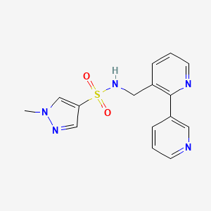 molecular formula C15H15N5O2S B2860662 N-([2,3'-bipyridin]-3-ylmethyl)-1-methyl-1H-pyrazole-4-sulfonamide CAS No. 2034563-71-6