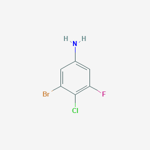 molecular formula C6H4BrClFN B2860663 3-溴-4-氯-5-氟苯胺 CAS No. 35754-27-9