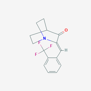 molecular formula C15H14F3NO B2860665 2-{[2-(Trifluoromethyl)phenyl]methylene}-3-quinuclidinone CAS No. 341965-87-5