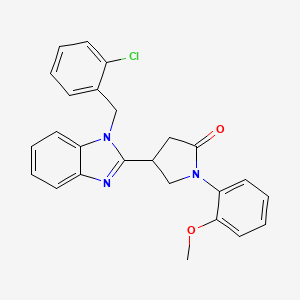 molecular formula C25H22ClN3O2 B2860670 4-[1-(2-chlorobenzyl)-1H-benzimidazol-2-yl]-1-(2-methoxyphenyl)pyrrolidin-2-one CAS No. 848684-37-7