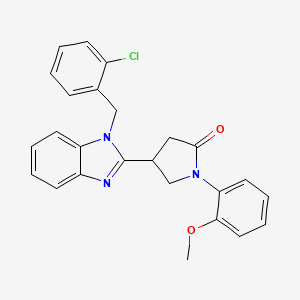 molecular formula C25H22ClN3O2 B2860670 4-[1-(2-氯苄基)-1H-苯并咪唑-2-基]-1-(2-甲氧基苯基)吡咯烷-2-酮 CAS No. 848684-37-7