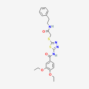3,4-diethoxy-N-(5-((2-oxo-2-(phenethylamino)ethyl)thio)-1,3,4-thiadiazol-2-yl)benzamide