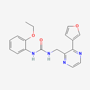 molecular formula C18H18N4O3 B2860675 1-(2-Ethoxyphenyl)-3-((3-(furan-3-yl)pyrazin-2-yl)methyl)urea CAS No. 2034423-61-3
