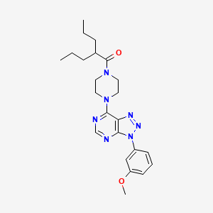 molecular formula C23H31N7O2 B2860678 1-(4-(3-(3-methoxyphenyl)-3H-[1,2,3]triazolo[4,5-d]pyrimidin-7-yl)piperazin-1-yl)-2-propylpentan-1-one CAS No. 920184-29-8