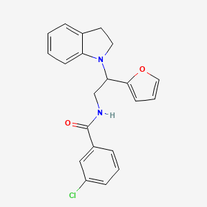 3-chloro-N-(2-(furan-2-yl)-2-(indolin-1-yl)ethyl)benzamide