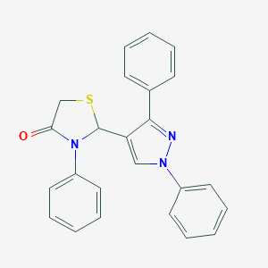 molecular formula C24H19N3OS B286069 2-(1,3-diphenyl-1H-pyrazol-4-yl)-3-phenyl-1,3-thiazolidin-4-one 
