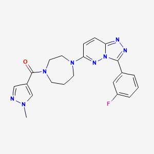 [4-[3-(3-Fluorophenyl)-[1,2,4]triazolo[4,3-b]pyridazin-6-yl]-1,4-diazepan-1-yl]-(1-methylpyrazol-4-yl)methanone