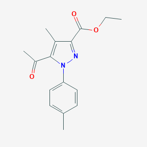 molecular formula C16H18N2O3 B286071 ethyl 5-acetyl-4-methyl-1-(4-methylphenyl)-1H-pyrazole-3-carboxylate 