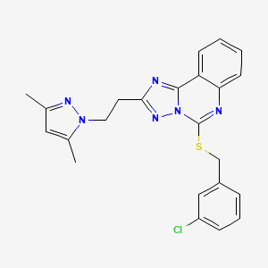 5-[(3-Chlorophenyl)methylsulfanyl]-2-[2-(3,5-dimethylpyrazol-1-yl)ethyl]-[1,2,4]triazolo[1,5-c]quinazoline