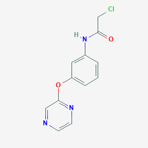 molecular formula C12H10ClN3O2 B2860714 2-chloro-N-[3-(2-pyrazinyloxy)phenyl]acetamide CAS No. 866157-08-6