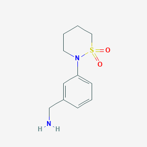 2-[3-(Aminomethyl)phenyl]-1lambda(6),2-thiazinane-1,1-dione
