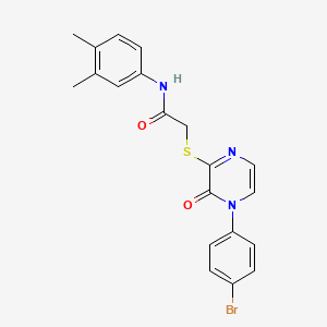 2-((4-(4-bromophenyl)-3-oxo-3,4-dihydropyrazin-2-yl)thio)-N-(3,4-dimethylphenyl)acetamide