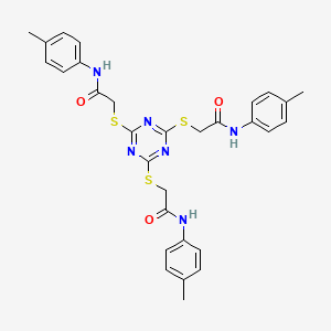 2-((4,6-Bis((2-oxo-2-(4-toluidino)ethyl)sulfanyl)-1,3,5-triazin-2-yl)sulfanyl)-N-(4-methylphenyl)acetamide